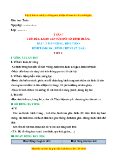 Giáo án Hình vuông, hình tròn, hình tam giác, hình chữ nhật Toán lớp 1 Kết nối tri thức
