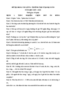 Đề thi vào lớp 6 môn Toán trường Thanh Xuân - Hà Nội 2025 có đáp án