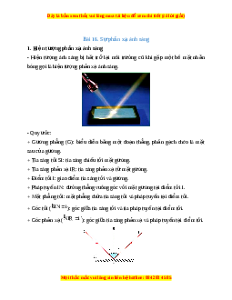 Lý thuyết Khoa học tự nhiên 7 Chân trời sáng tạo Bài 16: Sự phản xạ ánh sáng