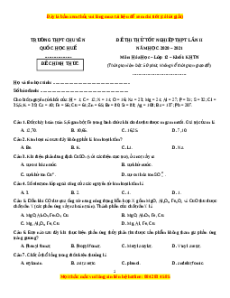 Đề thi thử Hóa Học trường Chuyên Quốc Học Huế lần 2 năm 2021