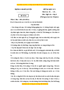 Đề thi cuối kì 1 Ngữ văn 6 Chân trời sáng tạo (đề 10)