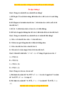 Trắc nghiệm Ôn tập chương I Toán 10 Chân trời sáng tạo