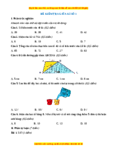 Đề thi giữa kì 1 Toán lớp 2 Chân trời sáng tạo - Đề 1