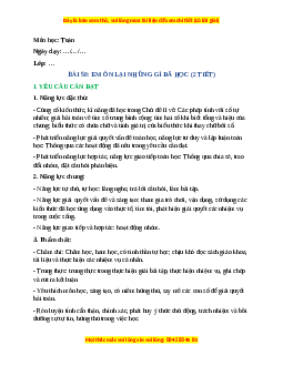 Giáo án Em ôn lại những gì đã học Toán lớp 4 Cánh diều