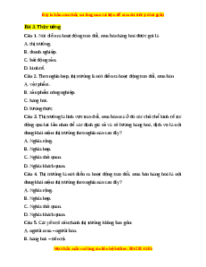 Trắc nghiệm Bài 3 KTPL 10 Kết nối tri thức: Thị trường