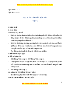 Giáo án Ôn tập cuối học kì 1 Tiếng Việt lớp 4 Cánh diều