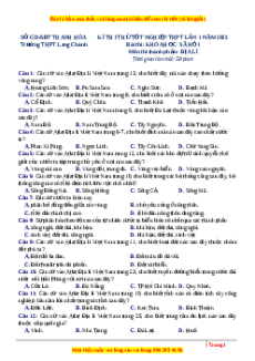 Đề thi thử Địa lí trường Lang Chánh - Thanh Hóa năm 2023