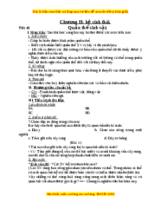 Giáo án Quần thể sinh vật Sinh học 9