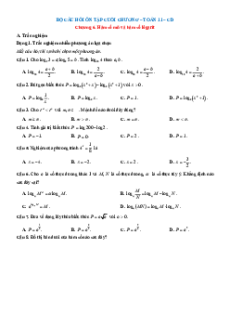 Bài tập ôn tập + Đề kiểm tra Toán 11 Cánh diều Chương 6