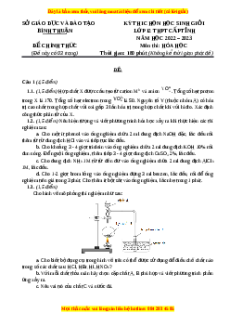 Đề HSG Hóa 12 Bình Thuận năm 2023 có đáp án