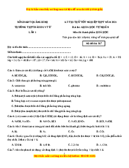 Đề thi thử Hóa Học trường Đào Duy Từ năm 2021