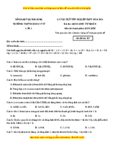 Đề thi thử Hóa Học trường Đào Duy Từ năm 2021