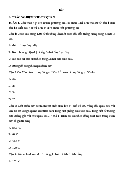 Bộ 3 đề thi Cuối kì 2 Vật lí 12 Kết nối tri thức có đáp án