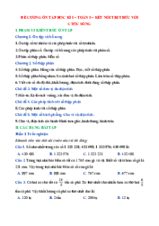 Đề cương ôn tập cuối học kì 1 Toán lớp 5 Kết nối tri thức