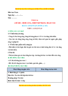 Giáo án Luyện tập chung Toán lớp 1 Kết nối tri thức