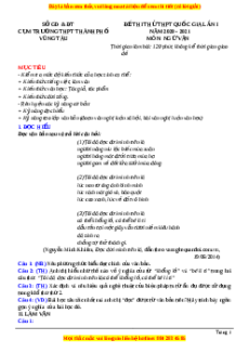 Đề thi thử Ngữ Văn Cụm trường TP Vũng Tàu lần 1 năm 2021