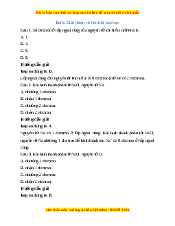 Trắc nghiệm Giới thiệu về liên kết hóa học KHTN 7 Kết nối tri thức