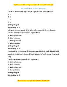 Trắc nghiệm Giới thiệu về liên kết hóa học KHTN 7 Kết nối tri thức