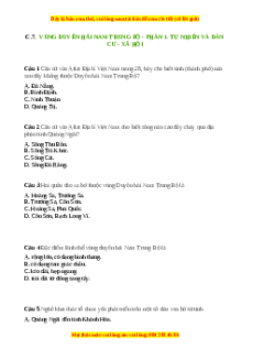 Trắc nghiệm Bài 25 Địa lí 9: Vùng duyên hải Nam Trung Bộ