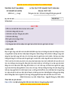 Đề thi thử tốt nghiệp Ngữ Văn trường THPT Đại Đồng - Hòa Bình năm 2024
