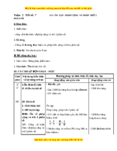 Giáo án Bài 7 Toán lớp 5: Ôn tập Phép cộng và phép trừ hai phân số