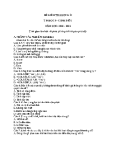 Đề thi Cuối kì 1 Tin học 9 Cánh diều (Đề 1)