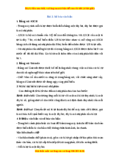 Lý thuyết Tin học 10 Cánh diều Bài 3: Số hóa văn bản