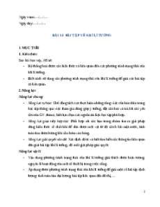 Giáo án Bài 13 Vật Lí 12 Kết nối tri thức (2025): Bài tập về khí lí tưởng