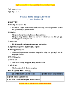 Giáo án Tuần 32 HĐTN lớp 2 Cánh diều