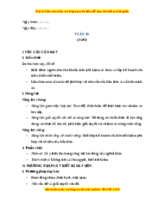 Giáo án Tuần 19 HĐTN lớp 4 Kết nối tri thức