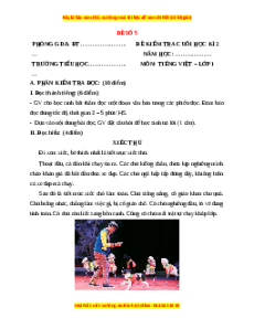 Đề thi Tiếng Việt lớp 1 Học kì 2 Kết nối tri thức (Đề 5)