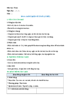 Giáo án Giới thiệu về tỉ số Toán lớp 5 Cánh diều