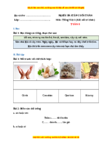 Bài tập cuối tuần Tiếng việt lớp 1 Tuần 8 Kết nối tri thức (có lời giải)