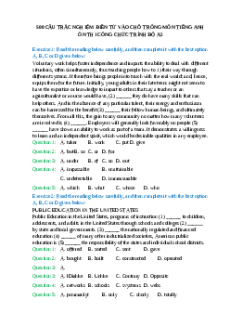 (Ôn thi Viên chức Mầm non) 500 câu điền từ tiếng Anh