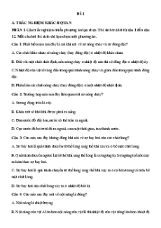 Đề thi Cuối kì 1 Vật Lí 12 Chân trời sáng tạo cấu trúc mới (có tự luận)