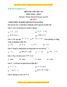 Đề thi giữa kì 1 Toán 6 Cánh diều (Đề 5)