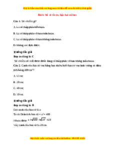 Trắc nghiệm Số vô tỉ căn, bậc hai số học Toán 7 Kết nối tri thức
