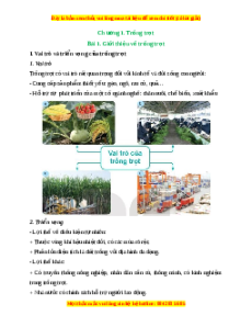 Lý thuyết Bài 1: Giới thiệu về trồng trọt