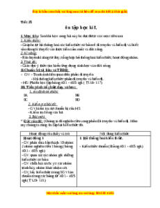 Giáo án Ôn tập học kì 1 Sinh học 9