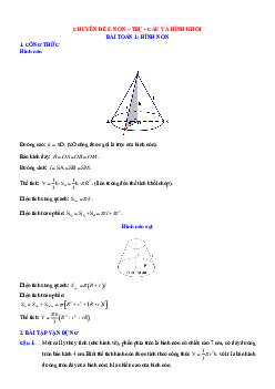 Chuyên đề 8. Nón trụ cầu và hình khối
