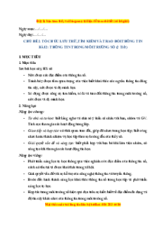 Giáo án Bài 2 Tin học 8 Chân trời sáng tạo: Thông tin trong môi trường số