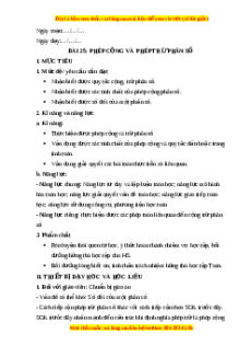 Giáo án Phép cộng và phép trừ phân số Toán 6 Kết nối tri thức