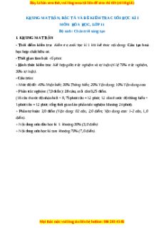 Đề thi cuối kì 1 Hóa Học 11 Chân trời sáng tạo - Đề 1