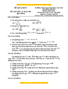 Đề thi vào 10 môn Toán tỉnh Hòa Bình (Hệ không chuyên) năm 2021