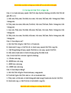 Trắc nghiệm Hệ Mặt Trời và Ngân Hà KHTN 6 Cánh diều