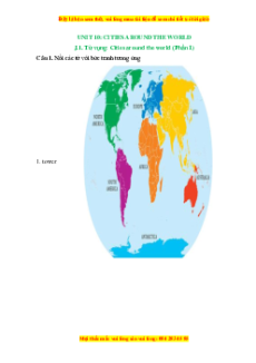 Trắc nghiệm Unit 10: Cities around the world Tiếng Anh 6 ilearn smart words