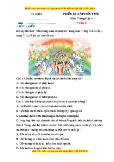 Bài tập cuối tuần Tiếng việt 4 Tuần 8 (có lời giải)
