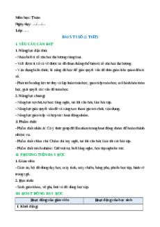 Giáo án Tỉ số Toán lớp 5 Chân trời sáng tạo