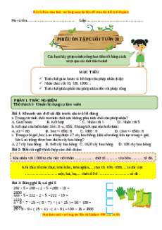 Bài tập cuối tuần Toán lớp 4 Tuần 20 Kết nối tri thức