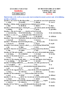 Đề thi vào 10 Tiếng Anh Tỉnh Hải Dương năm 2023-2024